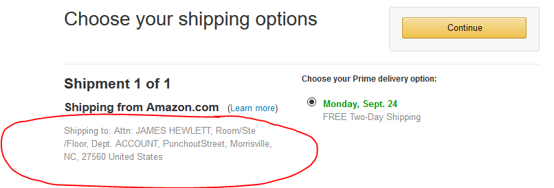 Default Address in AggieBuy