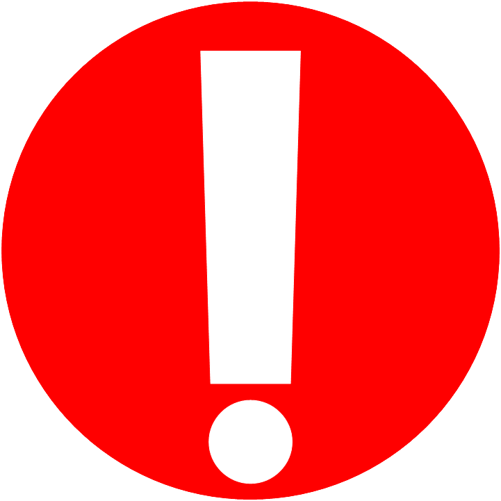 vector icon of white exclamation point on red circle