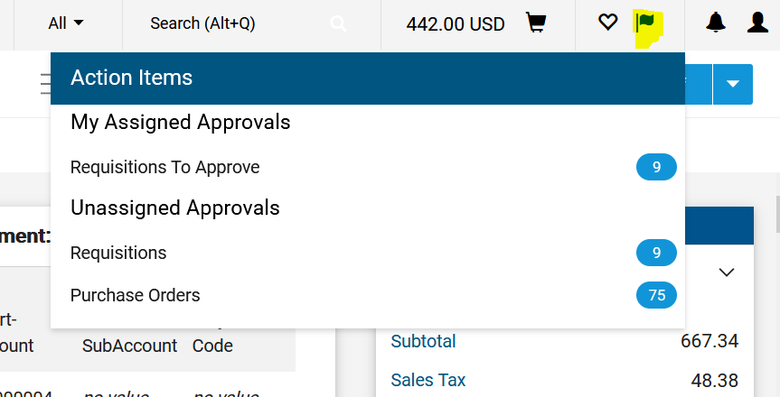 Locating Requisitions for Approval