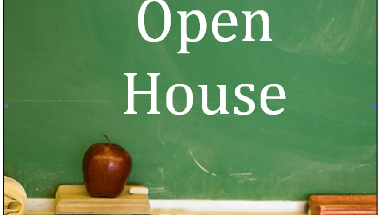 Picture of Open House Image on Chalkboard